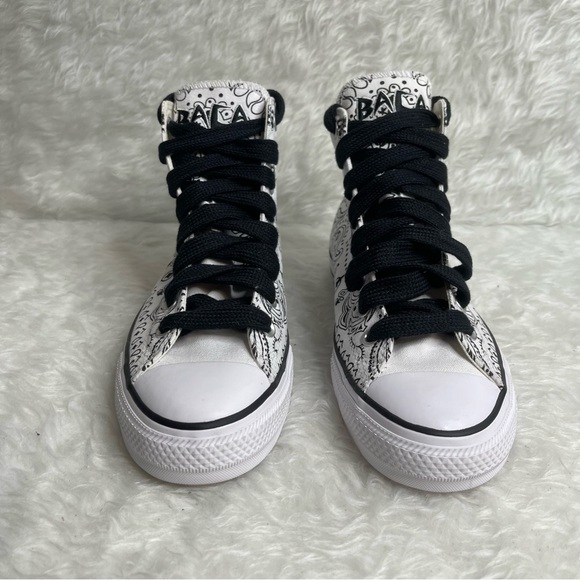 New men’s CONVERSE White & Black Bandana Print  Baca CTAS Pro Hi Top Size Men9 - Picture 12 of 14